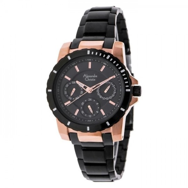 Alexandre Christie AC 6141 Rosegold Black Lady BFBBRBA